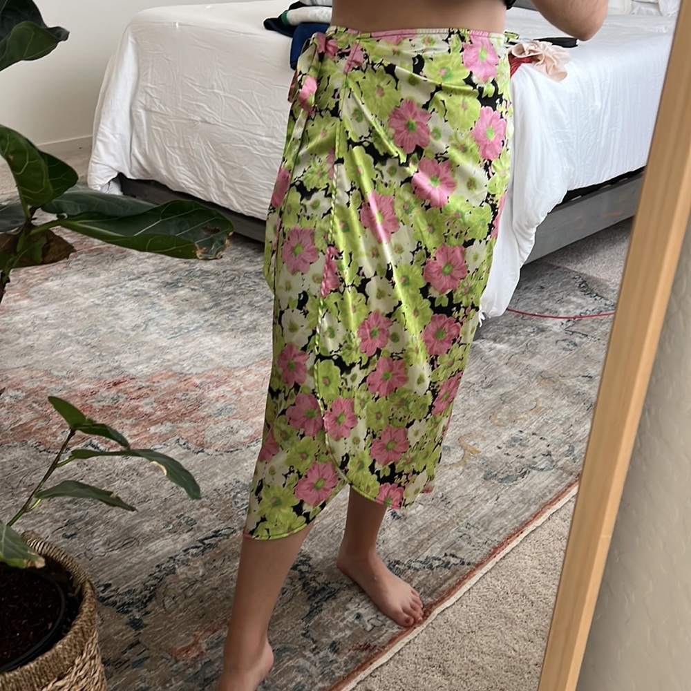 Floral wrap skirt